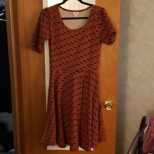 LuLaRoe Large Blue and orange Nicole dress